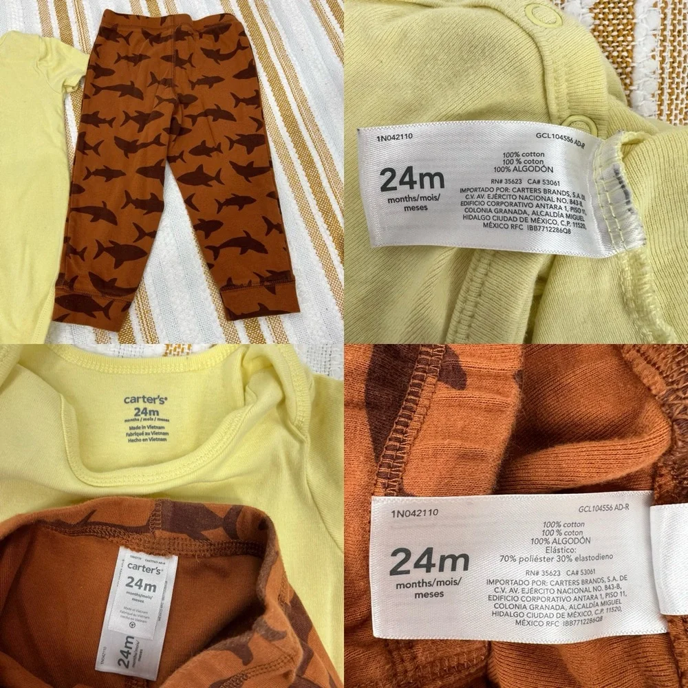 Baby‎ Boy Carter's Shark Outfit Set Size 24M - Picture 10 of 11